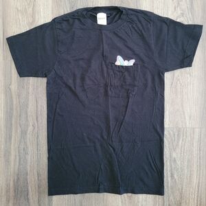 RiPNDiP Black T-Shirt with Butterfly Embroidery